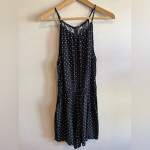 Old Navy Black and White Polka Dot Sleveless Romper